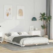 vidaXL Sängram Vit 140 x 190 cm Massiv furu