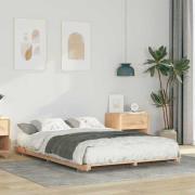 vidaXL Sängram Brun 120 x 190 cm Massiv furu