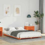 vidaXL Sängram Vaxbrun 120 x190 cm Massiv furu