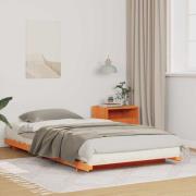 vidaXL Sängram Vaxbrun 90 x 190 cm Massiv furu