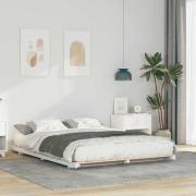 vidaXL Sängram Vit 160 x 210 cm Massiv furu