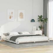 vidaXL Sängram Vit 200 x 210 cm Massiv furu