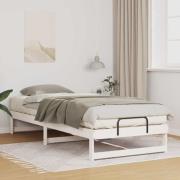 vidaXL Sängram Vit 90 x 220 cm Massiv furu