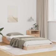vidaXL Sängram Naturfärg 100 x 210 cm Massiv furu