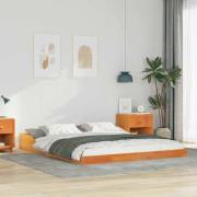 vidaXL Sängram Vaxbrun 140 x 220 cm Massiv furu