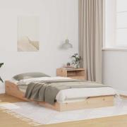 vidaXL Sängram Brun 100 x 210 cm Massiv furu