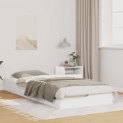 vidaXL Sängram Vit 100 x 220 cm Massiv furu