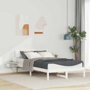 vidaXL Sängram med huvudgavel Vit 120 x 200 cm Massiv furu