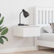 vidaXL Sängbord med låda Vit 37 x 35 x 18,5 cm Massiv furu