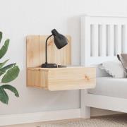 vidaXL Sängbord med låda 2 pcs Brun 44 x 32,5 x 40 cm Massiv furu