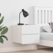vidaXL Sängbord med låda 2 pcs Vit 39 x 34 x 33 cm Massiv furu