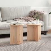 vidaXL Kaffeebord 2 pcs Naturfärg 41.5 x 41.5 x 41 cm Massiv furu