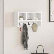 vidaXL Väggmonterad Klädhängare Vit 50 x 16 x 26 cm Konstruerat trä
