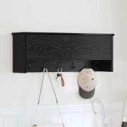 vidaXL Väggmonterad Klädhängare med hylla Svart ek 80 x 20 x 30 cm