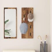 vidaXL Väggmonterad Klädhängare Gammalt trä 30 x 1,5 x 80 cm