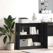 vidaXL Bokhylla Svart ek 80 x 24 x 76 cm Konstruerat trä