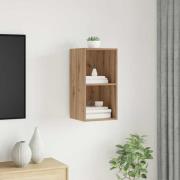 vidaXL Väggmonterad TV-bänk artisan ek 37 x 37 x 72 cm Konstruerat trä