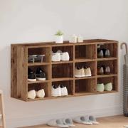 vidaXL Skoskåp med hylla Gammalt trä 103 x 30 x 51 cm Konstruerat trä