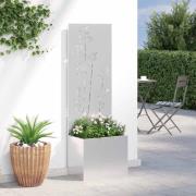 vidaXL Trädgårdsplanterare med dekorativ panel Silver 50 x 140 cm