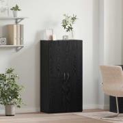 vidaXL Kontorsskåp med hylla Svart ek 60 x 32 x 115 cm Konstruerat trä