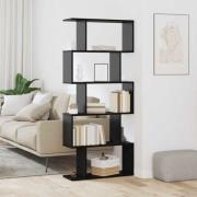 vidaXL Bokskåp Svart Ek 70 x 24 x 161 cm Konstruerat trä