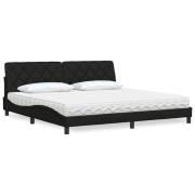 vidaXL Bed with Mattress Black 200x200 cm Fabric