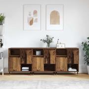 vidaXL Skåp 3 pcs Gammalt trä 180 x 35 x 70 cm Konstruerat trä