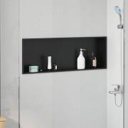 vidaXL Dusch Nisch Svart 90 x 30 x 9.5 cm Rostfritt stål