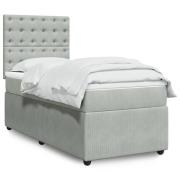 vidaXL Ramsäng med madrass ljusgrå 80x200 cm sammet