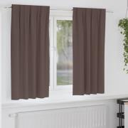 vidaXL Mörkläggningsgardiner med Ringar 2 pcs Mörkbrun 175 x 140 cm