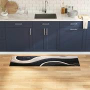 vidaXL Köksmatta Art Deco Svart 300 x 60 cm Sammet