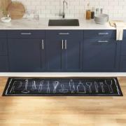 vidaXL Köksmatta Other Kockens utrymme 60 x 180 cm Sammet