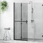 vidaXL Walk-in duschvägg Svart och mörk genomskinlig 80 x 190 cm