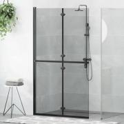 vidaXL Walk-In duschvägg Svart 110 x 6,5 x 190 cm