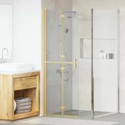 vidaXL Walk-in duschvägg Guld och transparent 70 x 190 cm Härdat glas