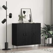 vidaXL Sideboard Svart ek 90 x 34 x 80 cm Konstruerat trä