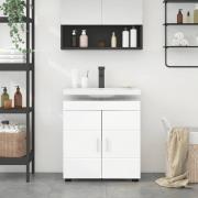 vidaXL Badrumsvaskskåp Vit högglans 60 x 34 x 63 cm Konstruerat trä