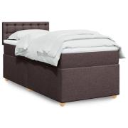 vidaXL Ramsäng med madrass mörkbrun 80x200 cm tyg
