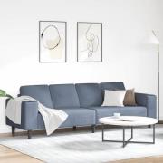 vidaXL Tygsoffa med kudde Blå 208 cm Mockatyg