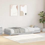 vidaXL Sängram med huvudgavel Grå Sonoma 90 x 200 cm Konstruerat trä