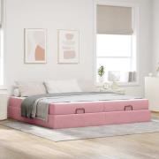 vidaXL Sängram Rosa 200 x 200 cm Sammet