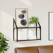 vidaXL Vägg hylla med hylla artisan ek 60 x 21 x 51 cm Konstruerat trä