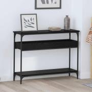 vidaXL Konsolbord med hylla Svart ek 100 x 29 x 75 cm Konstruerat trä