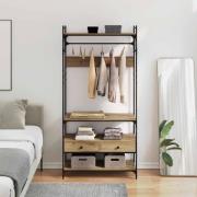vidaXL Garderob med låda artisan ek 89 x 39 x 184.5 cm Konstruerat trä