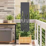 vidaXL Trädgårds integritetsskärm Antracit 32 x 140 cm Kallvalsat stål