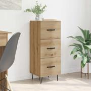 vidaXL Sideboard med låda artisan ek 34 x 34.5 x 90 cm Konstruerat trä
