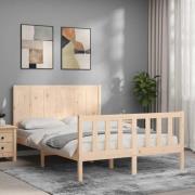 vidaXL Sängram utan madrass 140x190 cm massiv furu