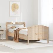 vidaXL Sängram utan madrass 90x200 cm massiv furu