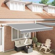 Markis med Manuell Vit 3,5 x 2,5 m Metall