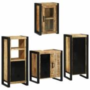vidaXL Badrumsmöbelset 4 pcs Brun 55 x 35 x 60 cm Massivt mangoträ